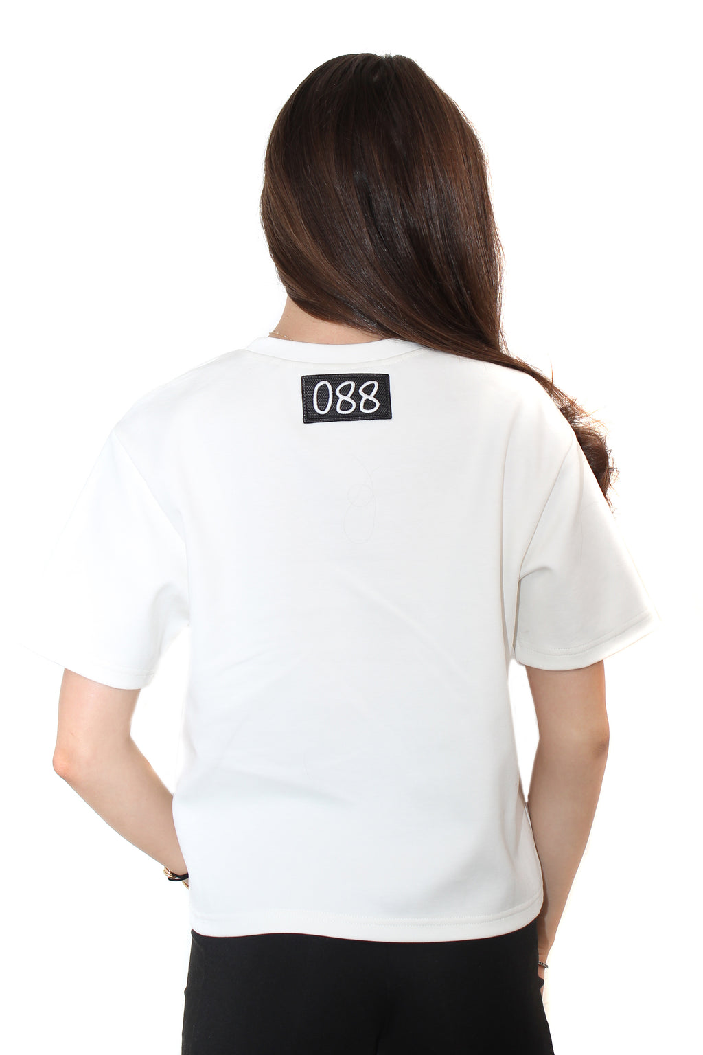 Women‘s White T-shirt w/ zipper