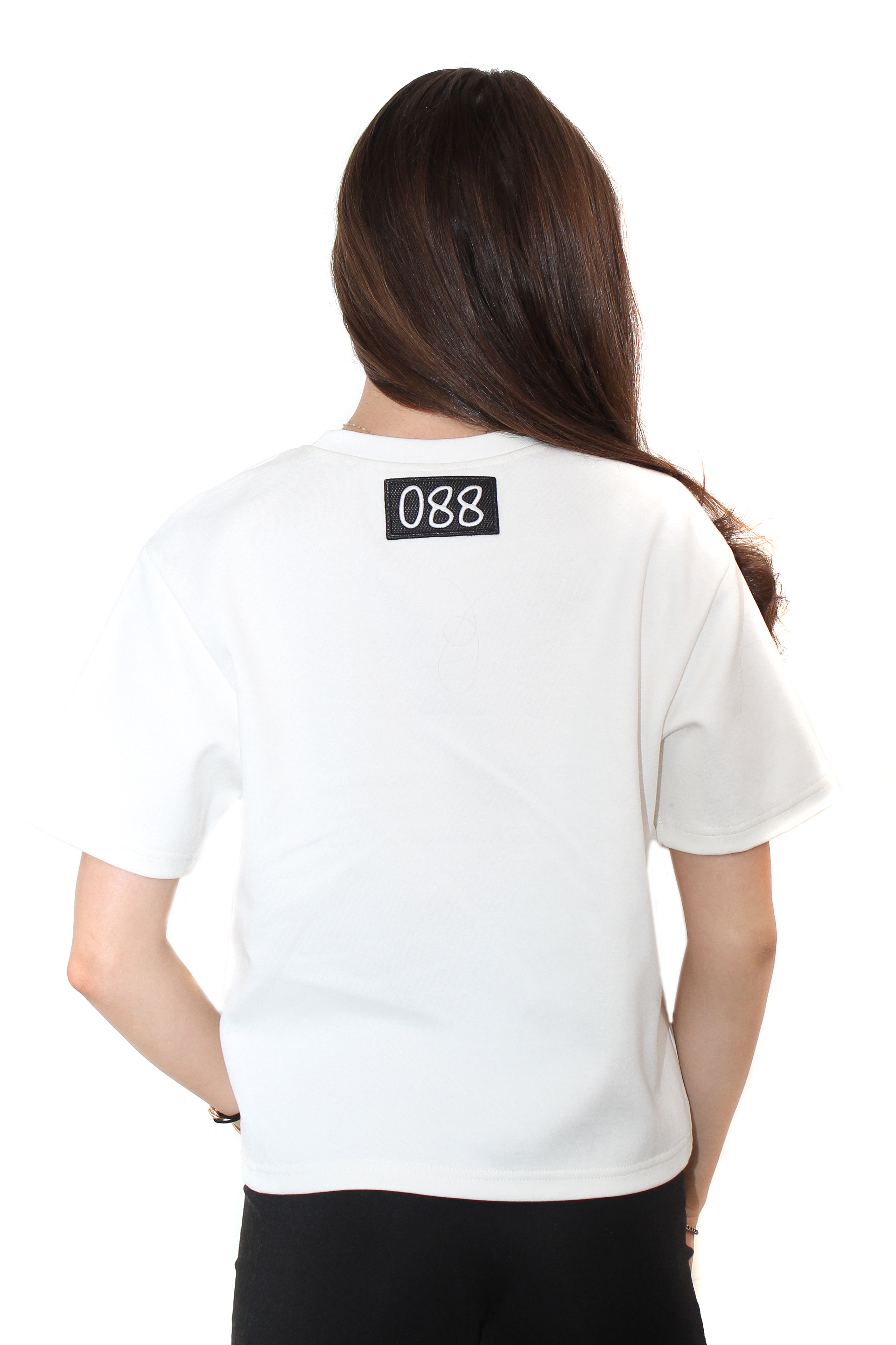 Women‘s White T-shirt w/ zipper