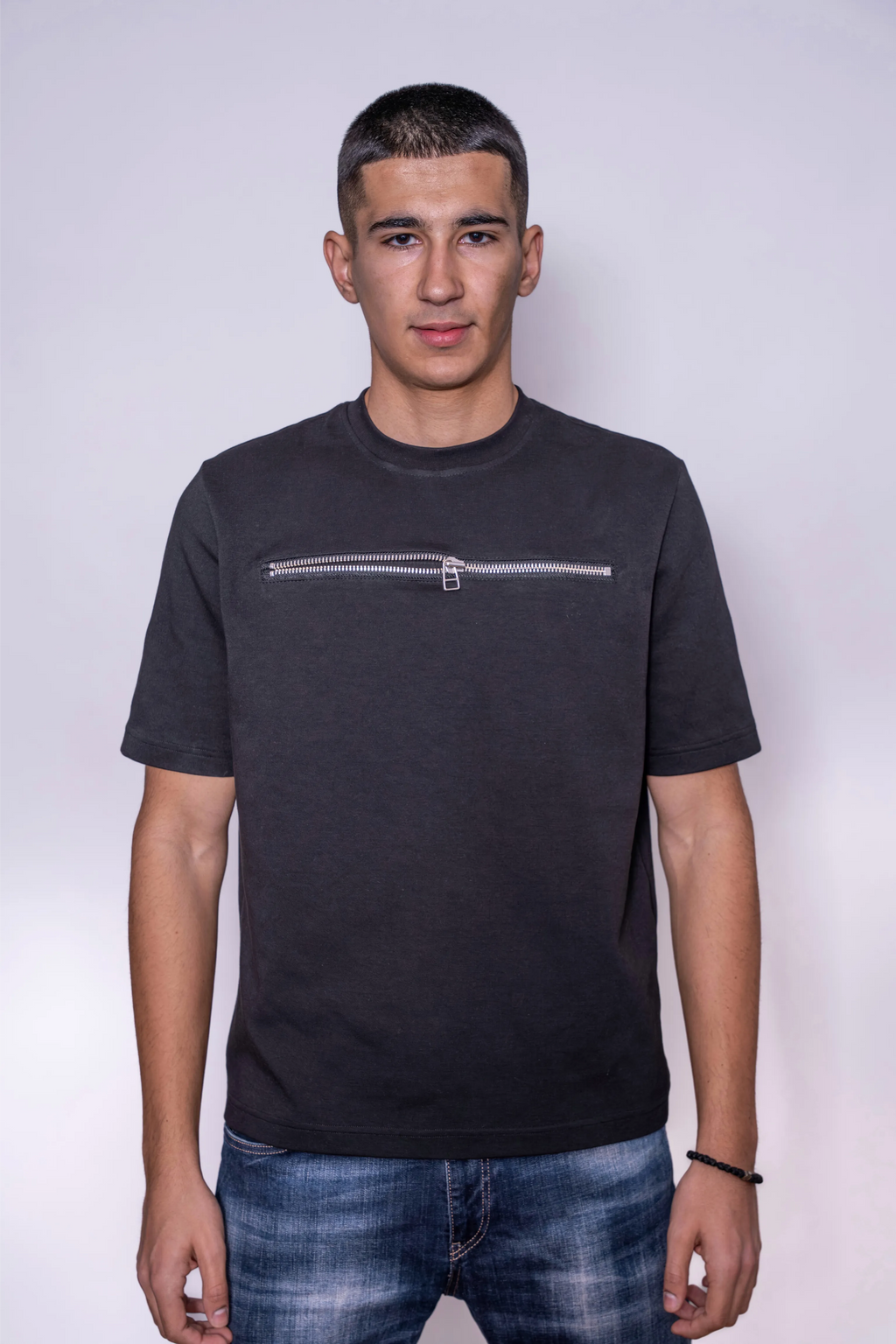 Black T-shirt 088 w/ zipper