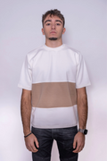 White T-shirt 088 w/ beige line